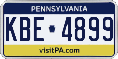 PA license plate KBE4899