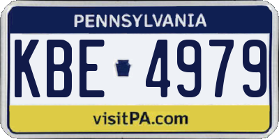 PA license plate KBE4979