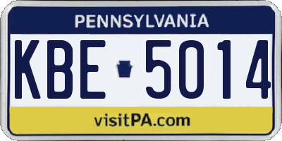PA license plate KBE5014