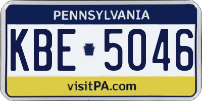 PA license plate KBE5046