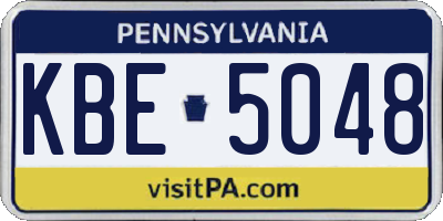 PA license plate KBE5048