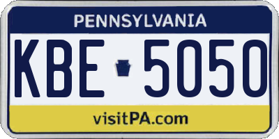PA license plate KBE5050