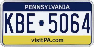 PA license plate KBE5064