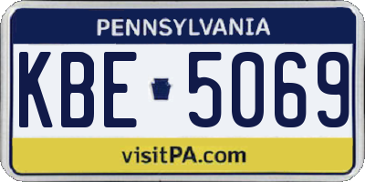 PA license plate KBE5069