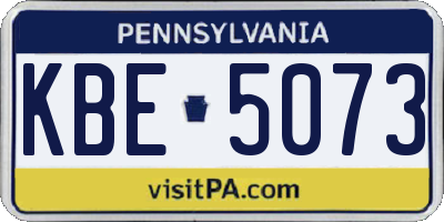 PA license plate KBE5073