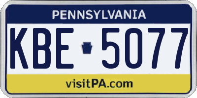 PA license plate KBE5077