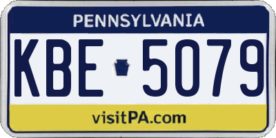 PA license plate KBE5079