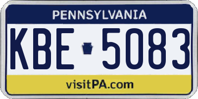 PA license plate KBE5083