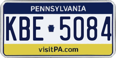 PA license plate KBE5084