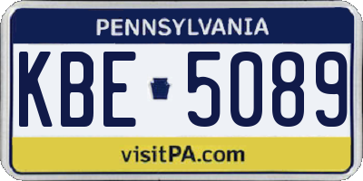 PA license plate KBE5089