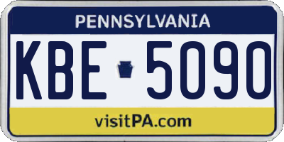PA license plate KBE5090