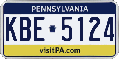 PA license plate KBE5124
