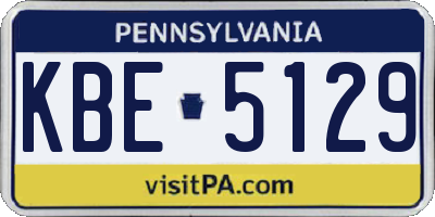 PA license plate KBE5129