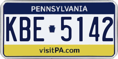 PA license plate KBE5142