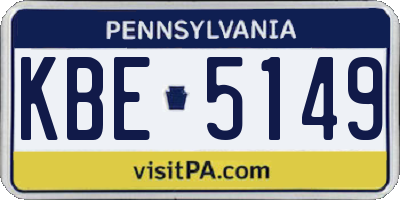 PA license plate KBE5149