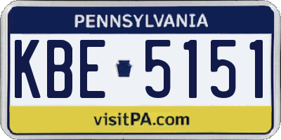 PA license plate KBE5151