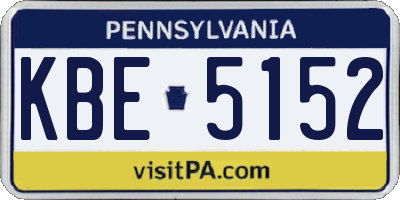 PA license plate KBE5152