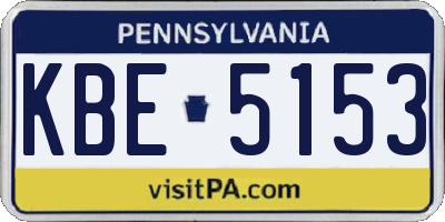 PA license plate KBE5153
