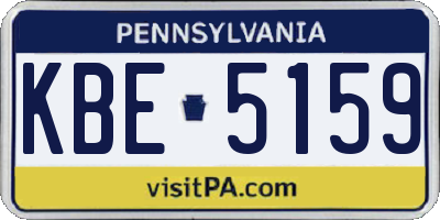 PA license plate KBE5159