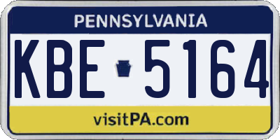 PA license plate KBE5164