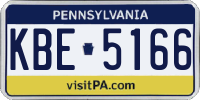 PA license plate KBE5166