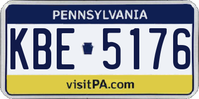 PA license plate KBE5176
