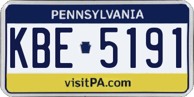PA license plate KBE5191