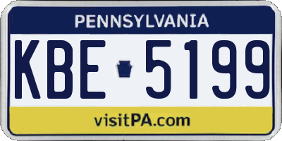 PA license plate KBE5199