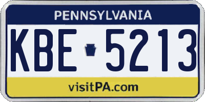 PA license plate KBE5213
