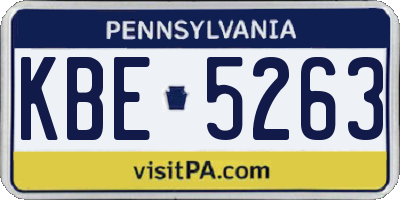 PA license plate KBE5263