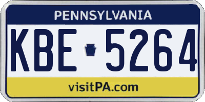 PA license plate KBE5264