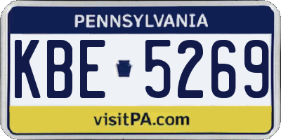PA license plate KBE5269