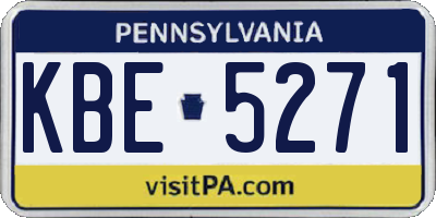 PA license plate KBE5271