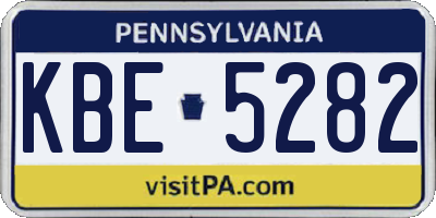 PA license plate KBE5282