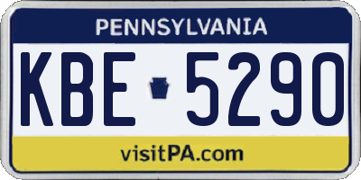 PA license plate KBE5290