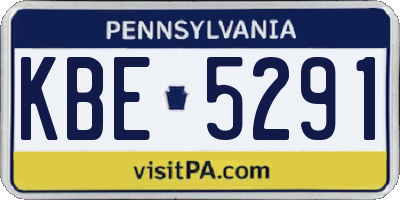PA license plate KBE5291