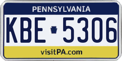 PA license plate KBE5306