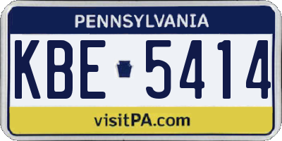PA license plate KBE5414