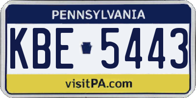 PA license plate KBE5443