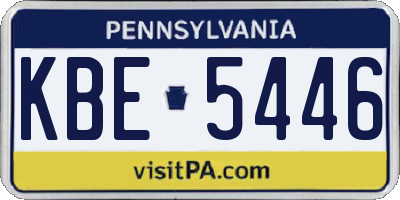 PA license plate KBE5446