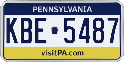 PA license plate KBE5487