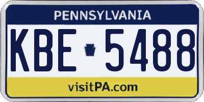 PA license plate KBE5488