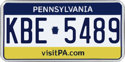 PA license plate KBE5489