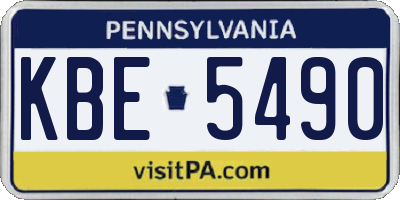 PA license plate KBE5490