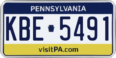 PA license plate KBE5491