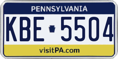 PA license plate KBE5504