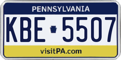 PA license plate KBE5507