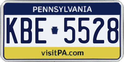 PA license plate KBE5528