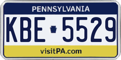 PA license plate KBE5529
