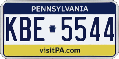 PA license plate KBE5544